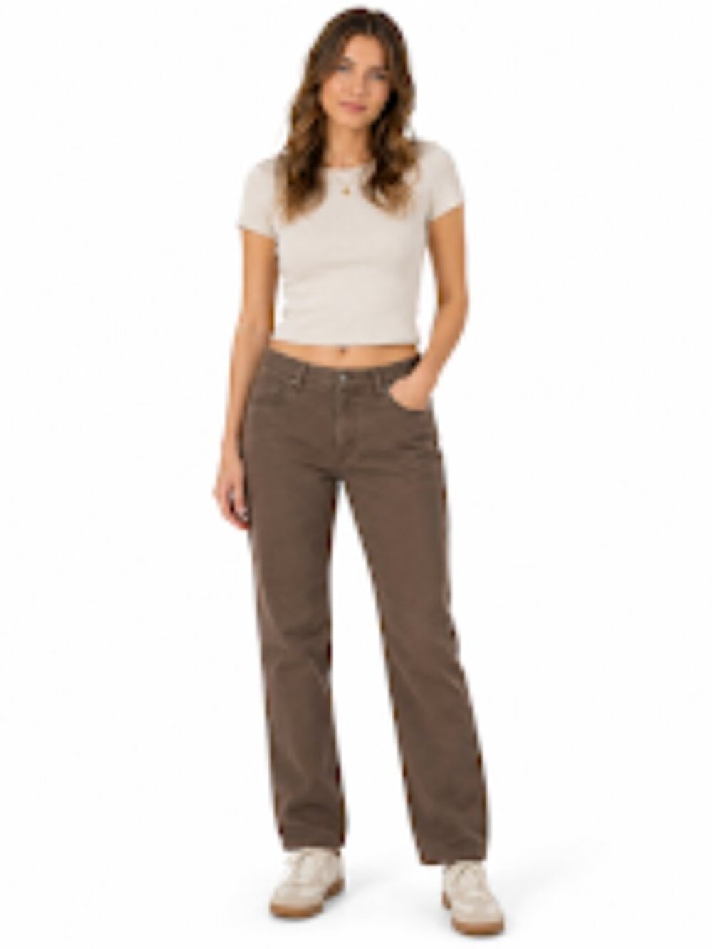 Lee Natural Straight Leg Pants Womens 14 Medium Brown Below Waist
